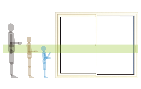 子供から大人まで操作しやすいユニバーサルデザインの高さ