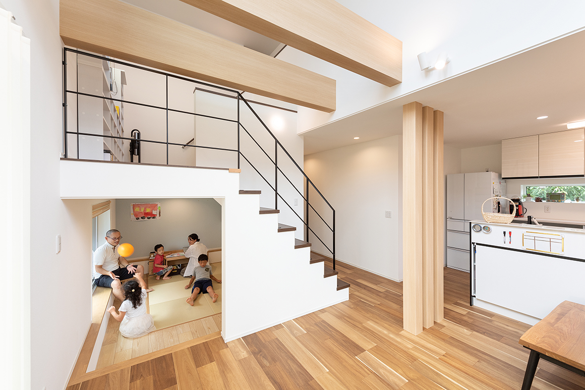 和室・畳スペース・リビング階段・スキップフロア・ダウンフロア・プレイルーム・ファミリーライブラリー